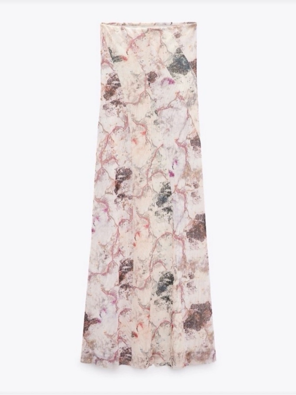 Zara Sheer Mesh Top with Pink and Cream Floral Accents